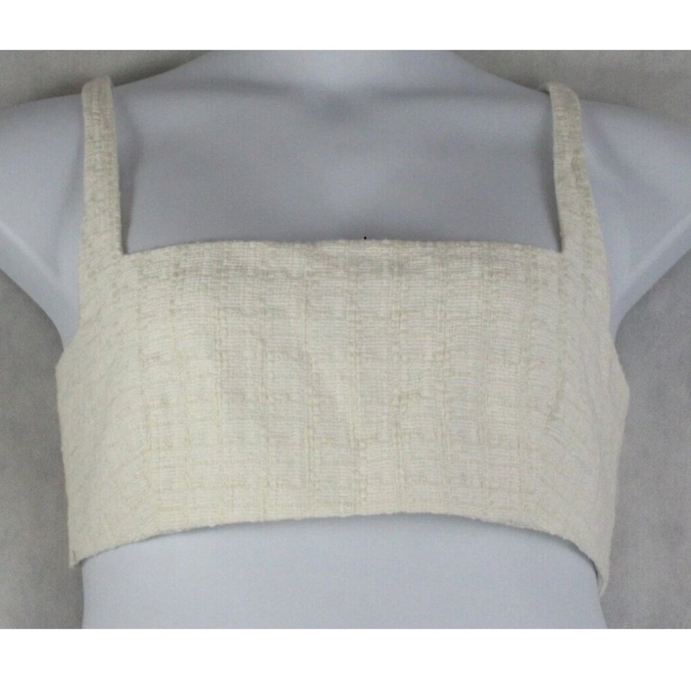 Royalty by Maluma Women's Tweed Crop Top, Antique White, XXL